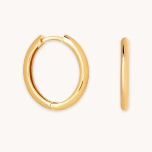 Astrid & Miyu Essential Medium Hoops - One Size - Gold